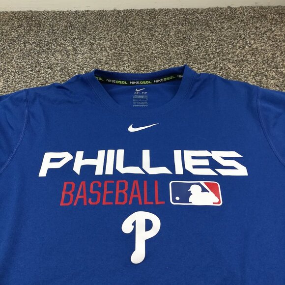 Philadelphia Phillies Shirt Nike Authentic Collection Center Swoosh Mens Medium - Picture 1 of 12